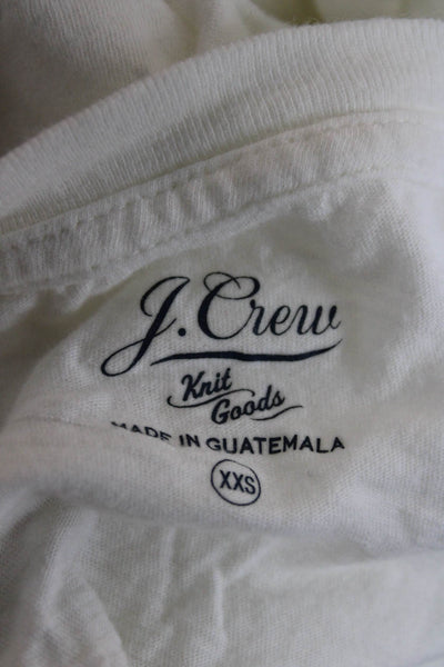J Crew Women Basic Cotton White Crew Neck Short Sleeve T-Shirt Size 2XS