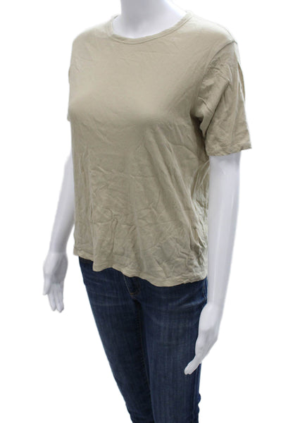 Everlane Women Basic Cotton Crew Neck Short Sleeve T-Shirt Beige Size 2XS