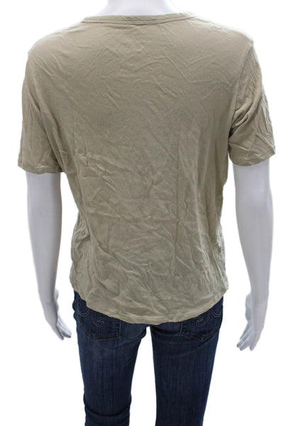 Everlane Women Basic Cotton Crew Neck Short Sleeve T-Shirt Beige Size 2XS