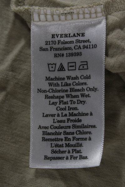 Everlane Women Basic Cotton Crew Neck Short Sleeve T-Shirt Beige Size 2XS
