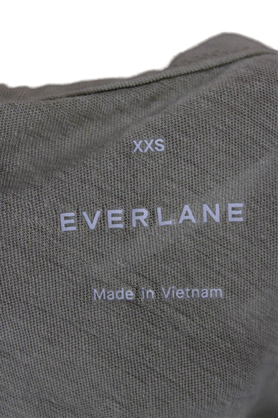 Everlane Women Basic Cotton Crew Neck Short Sleeve T-Shirt Beige Size 2XS
