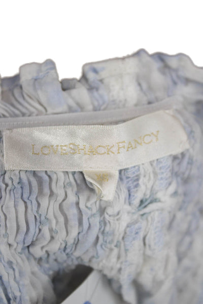Love Shack Fancy Womens Sleeveless Floral Tunic White Cotton Size XS