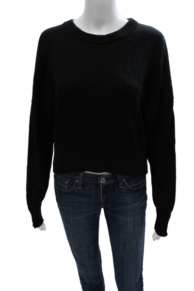 Modern Citizen Womens Pullover Black Cotton Crew Neck Long Sleeve Solid Size XS