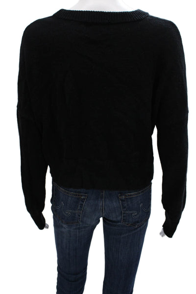 Modern Citizen Womens Pullover Black Cotton Crew Neck Long Sleeve Solid Size XS