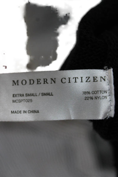 Modern Citizen Womens Pullover Black Cotton Crew Neck Long Sleeve Solid Size XS
