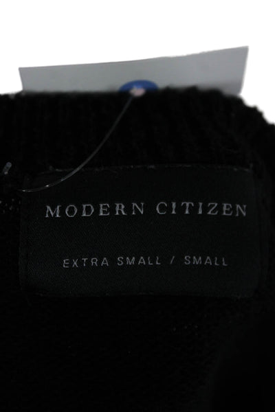 Modern Citizen Womens Pullover Black Cotton Crew Neck Long Sleeve Solid Size XS