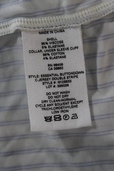Theory Womens Blue Striped Viscose Collared Button-Up Long Sleeve Basic Size PP