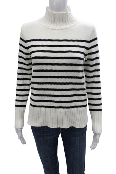 J Crew Womens Cotton Striped Turtleneck Pullover Long Sleeve Size 2XS