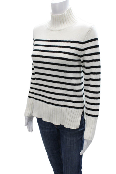 J Crew Womens Cotton Striped Turtleneck Pullover Long Sleeve Size 2XS