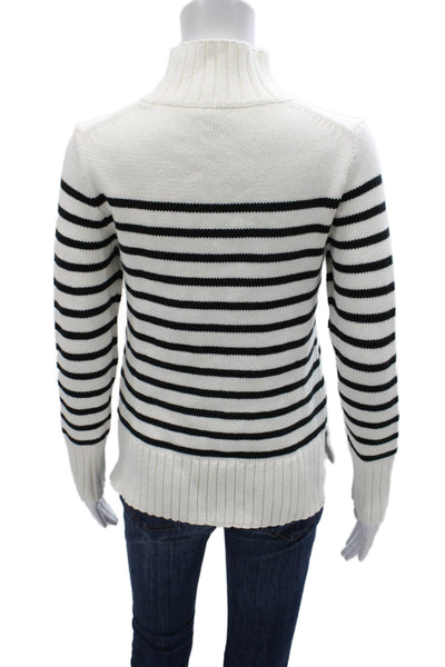 J Crew Womens Cotton Striped Turtleneck Pullover Long Sleeve Size 2XS