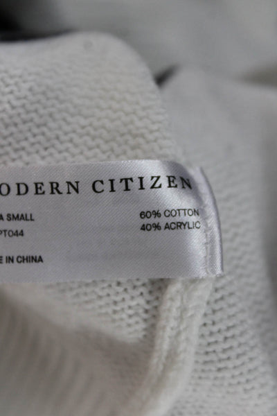 Modern Citizen Women White Cotton Striped Crewneck Pullover Sweater Size XS