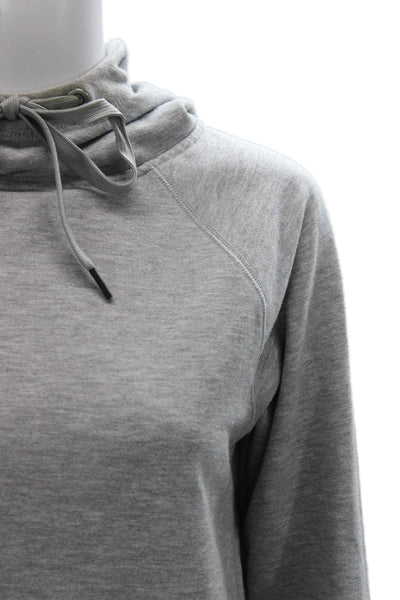 Athleta Women Pullover Hoodie Cowl Neck Gray Polyester Long Sleeve Size 2XS