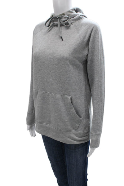 Athleta Women Pullover Hoodie Cowl Neck Gray Polyester Long Sleeve Size 2XS
