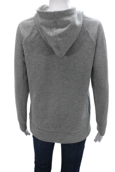 Athleta Women Pullover Hoodie Cowl Neck Gray Polyester Long Sleeve Size 2XS