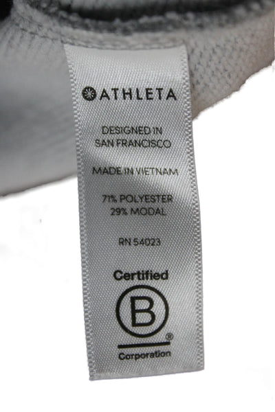 Athleta Women Pullover Hoodie Cowl Neck Gray Polyester Long Sleeve Size 2XS