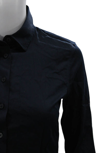 Banana Republic Womens Button Up Blouse Blue Long Sleeve Petite Size 00
