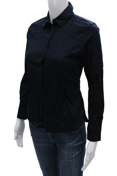 Banana Republic Womens Button Up Blouse Blue Long Sleeve Petite Size 00