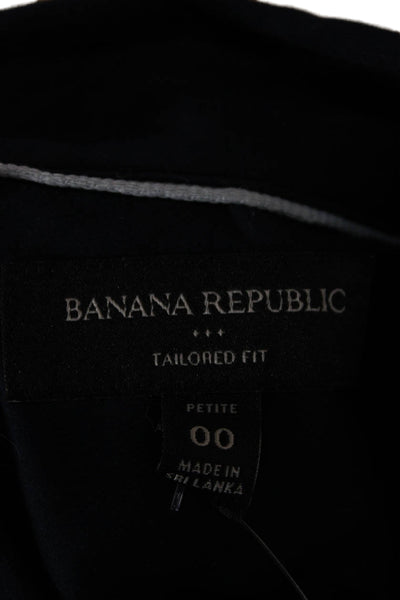 Banana Republic Womens Button Up Blouse Blue Long Sleeve Petite Size 00