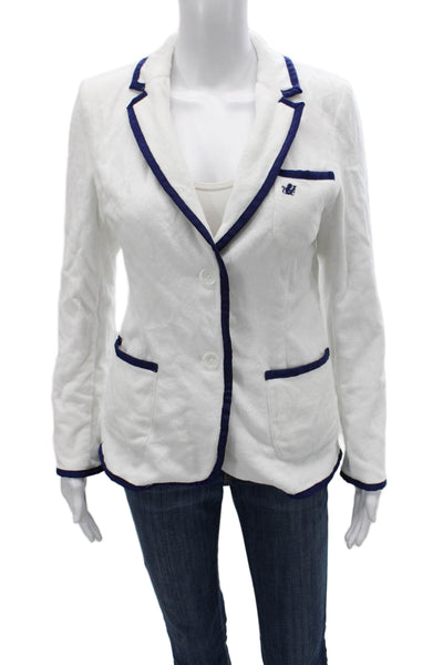 Hello Darling Womens Basic Jacket White Cotton Long Sleeve Button Size 0