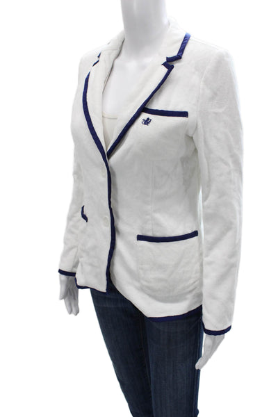 Hello Darling Womens Basic Jacket White Cotton Long Sleeve Button Size 0