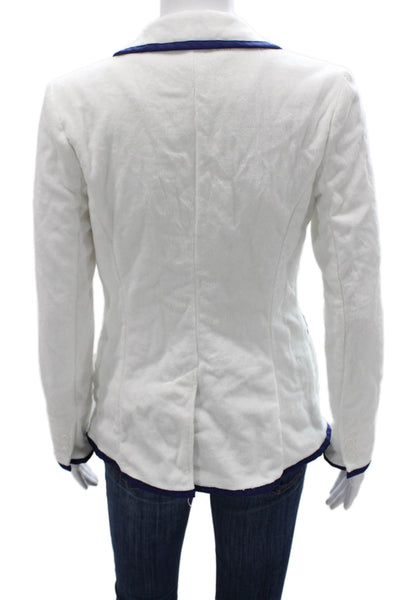 Hello Darling Womens Basic Jacket White Cotton Long Sleeve Button Size 0