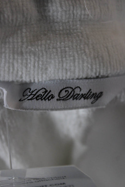 Hello Darling Womens Basic Jacket White Cotton Long Sleeve Button Size 0