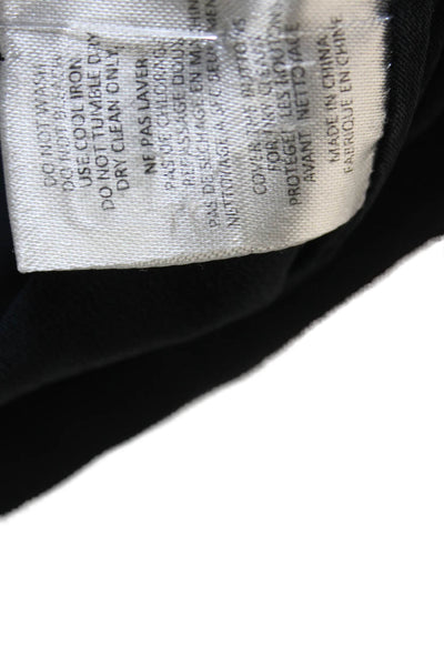 Joseph Women Basic Silk Collared Long Sleeve Button-Up Blouse Black Size 36