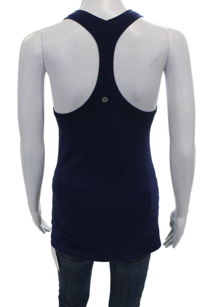 Lululemon Women Basic Sleeveless Scoop Neck Rayon Tank Blue Size 4