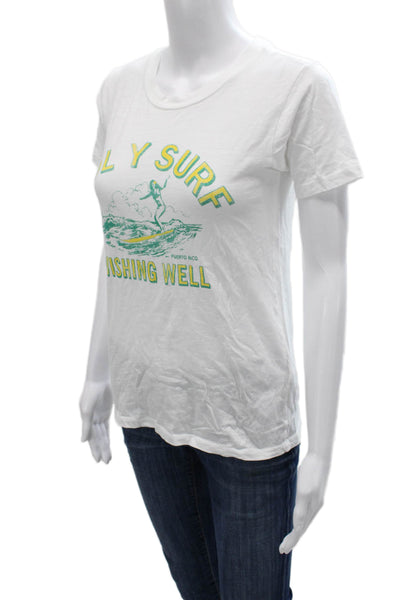 J Crew Womens Basic White Cotton Crew Neck Short Sleeve T-Shirt Size 2XS