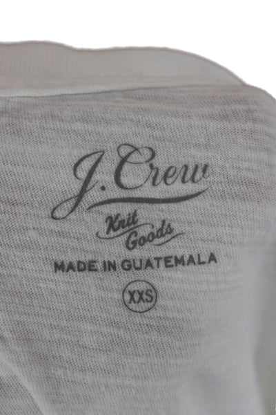 J Crew Womens Basic White Cotton Crew Neck Short Sleeve T-Shirt Size 2XS