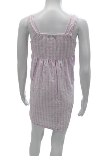 Petite Plume Womens Babydoll Sleepshirt Pink Striped Cotton Square Neck Size XS