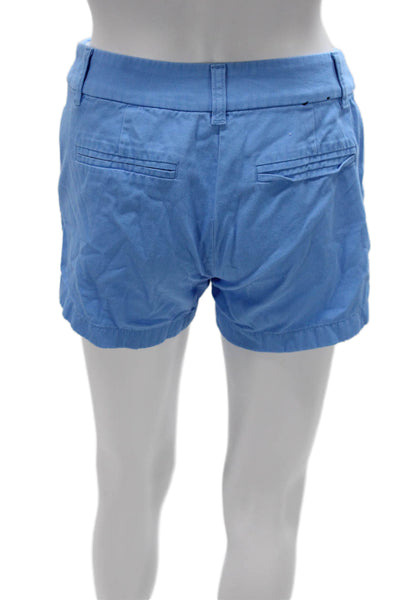 J Crew Womens Chino Shorts Blue Cotton Zip Size 00
