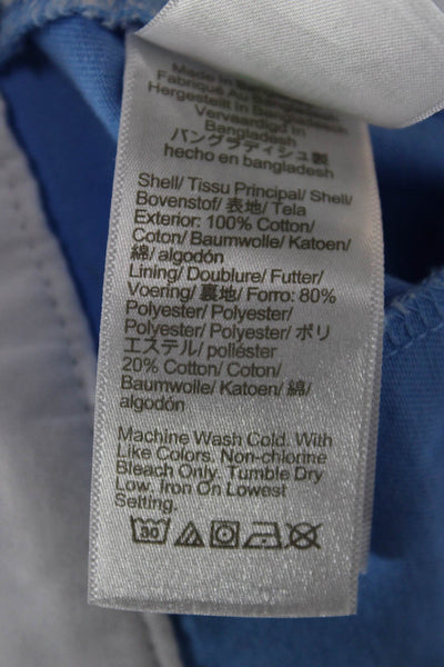 J Crew Womens Chino Shorts Blue Cotton Zip Size 00