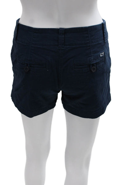 Vineyard Vines Womens Chino Shorts Blue Cotton Zip Size 00