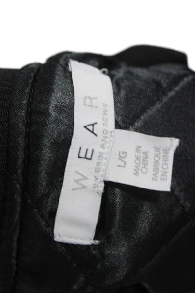 Wear By Erin Andrews Unisex Adults Varsity Jacket Black Zip Polyester Size L