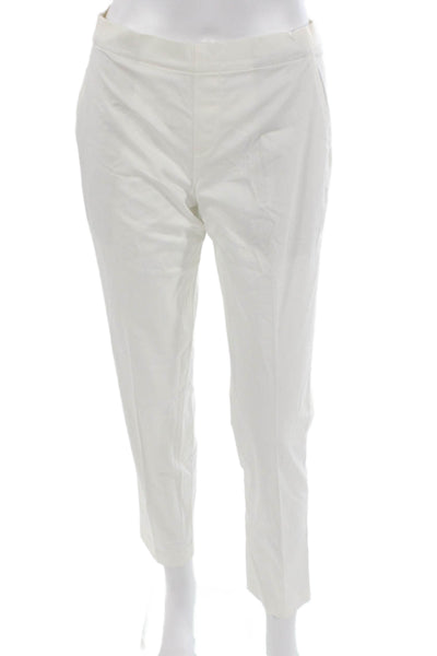 Uniqlo Women Ankle Pants White Cotton Pull On Solid Size S