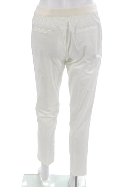 Uniqlo Women Ankle Pants White Cotton Pull On Solid Size S