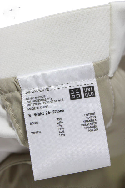 Uniqlo Women Ankle Pants White Cotton Pull On Solid Size S