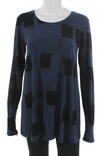 Heyne Bogut Womens Tunic Blue Geometric Rayon Long Sleeve Round Neck Size 2