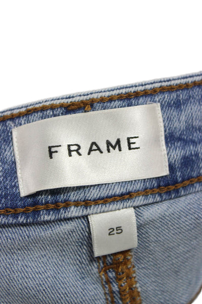 Frame Womens Cropped Jeans Blue High Rise Cotton Size 25