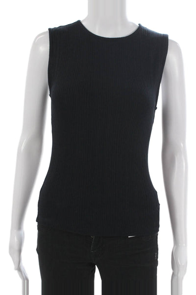Vince Women Basic Tank Black Tencel Lyocell Sleeveless Petite Size XS
