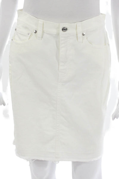 J Crew Womens Straight Pencil Skirt White Cotton Petite Size 27