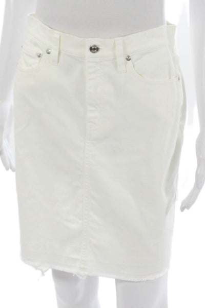J Crew Womens Straight Pencil Skirt White Cotton Petite Size 27