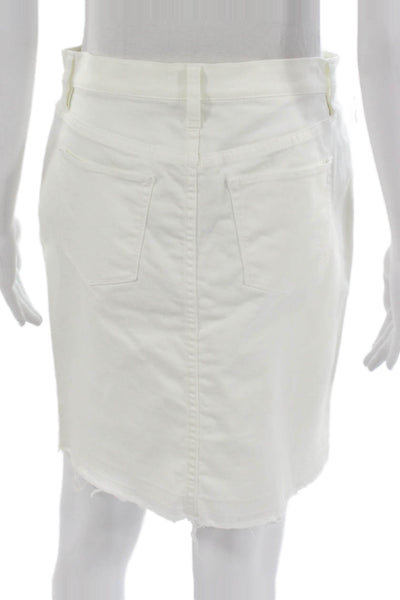 J Crew Womens Straight Pencil Skirt White Cotton Petite Size 27