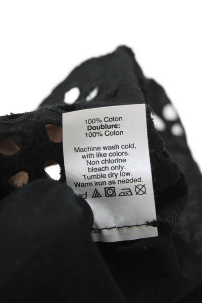 Madewell Womens Shift Dress Black Button Short Sleeve 100% Cotton Size 0