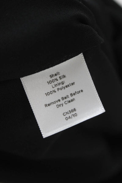 Talbots Women Sheath Dress Black Silk Sleeveless Round Neck Size 4 Petite