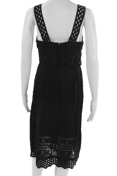 J Crew Womens Black Sundress Square Neck Sleeveless Cotton Long Size 2 Petite
