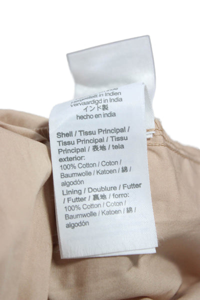J Crew Womens Wrap Dress Beige Cotton V-Neck Short Sleeve Size S