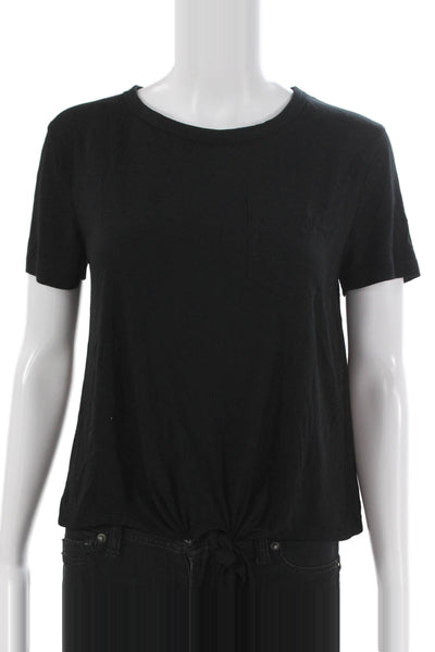 J Crew Womens Modal Crew Neck Basic T Shirt Short Sleeve Black Size S