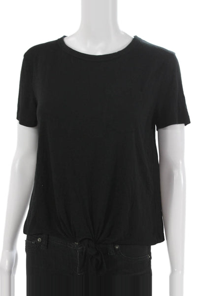 J Crew Womens Modal Crew Neck Basic T Shirt Short Sleeve Black Size S
